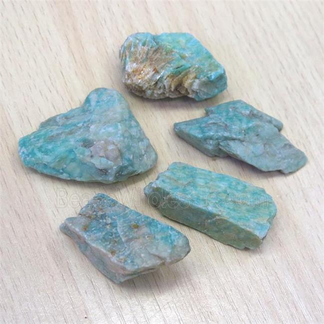 natural Amazonite nugget beads without hole, freeform