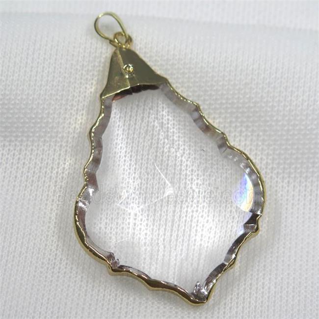 Glass crystal teardrop pendants, gold plated