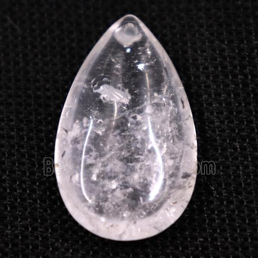 clear quartz pendants, teardrop