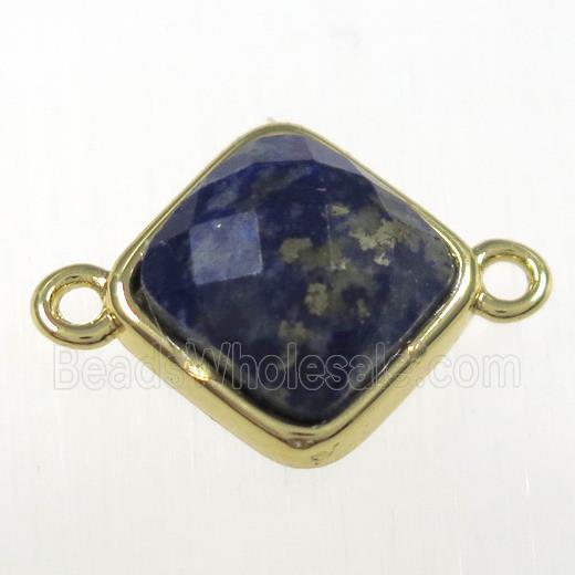 lapis lazuli connector, gold plated