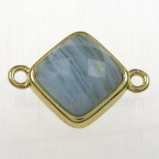 lt.blue Aquamarine connector, gold plated