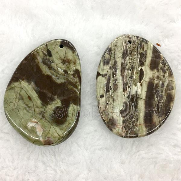 ocean jasper slice pendants, freeform
