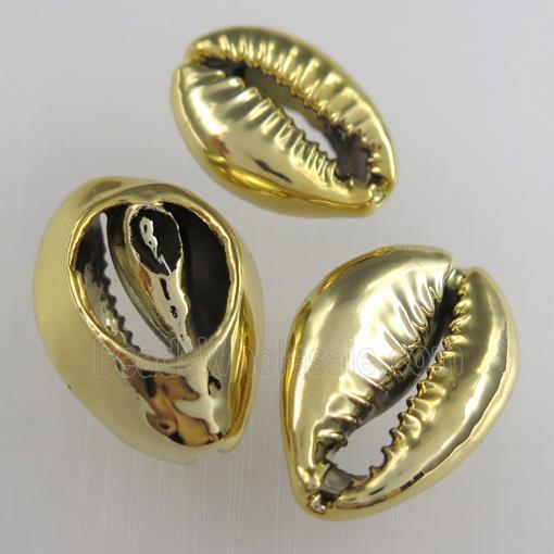 Conch Shell Beads Cowrie Shell Gold Plated