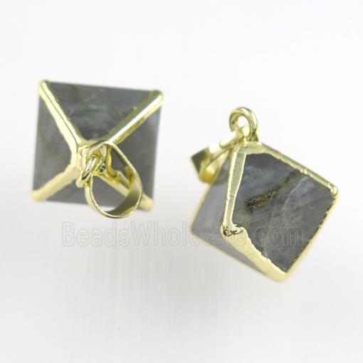 Labradorite pendant, gold plated