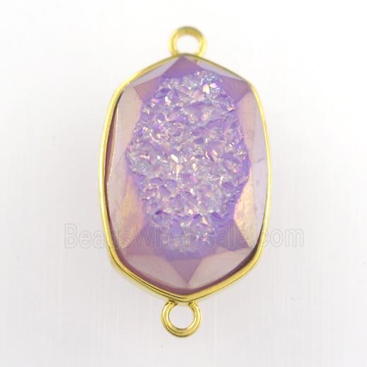 purple Druzy Agate oval connector
