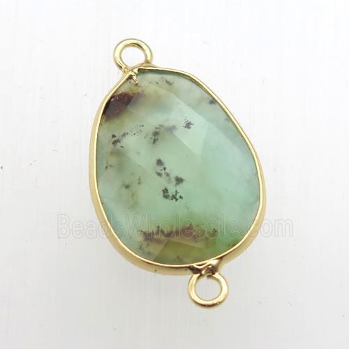 green Australian Chrysoprase teardrop connector