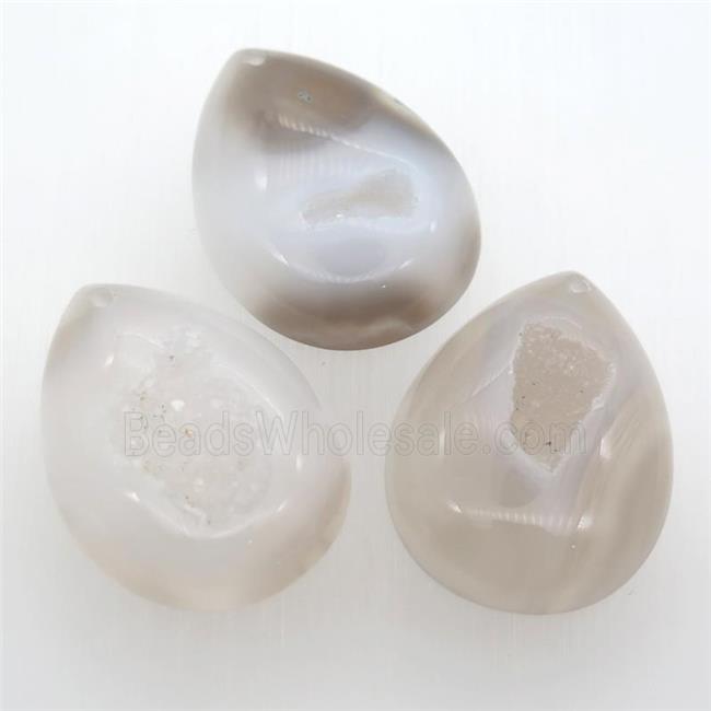 natural Agate Duryz pendant, geode, teardrop