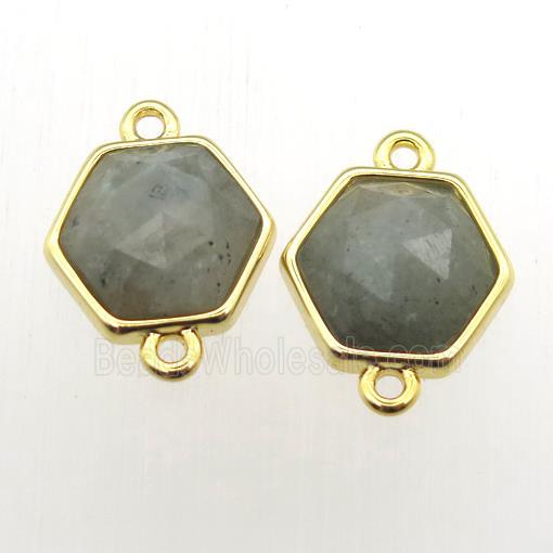 Labradorite hexagon connector