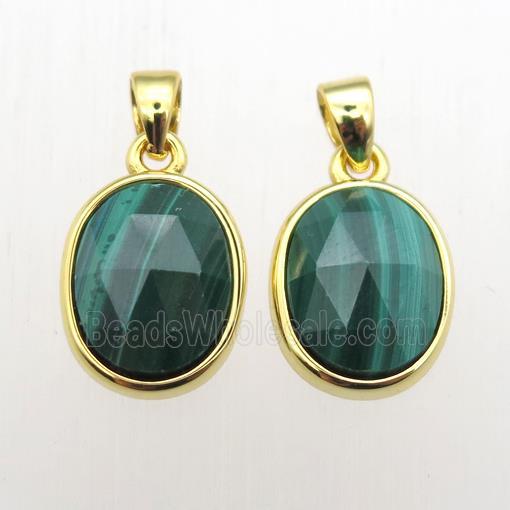 green Malachite oval pendant
