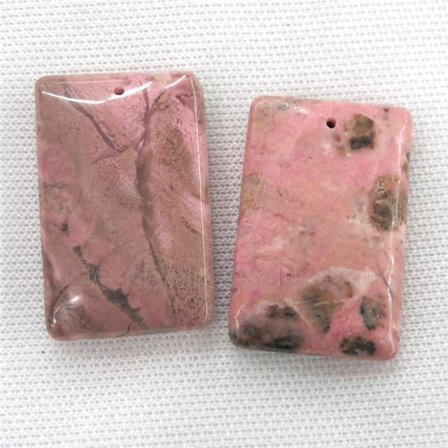 Rhodonite rectangle pendants