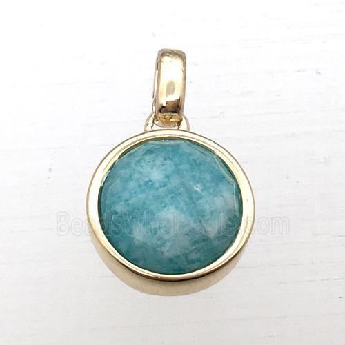 green Amazonite circle pendant