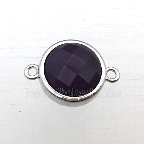 black onyx agate circle connector