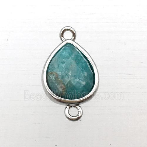 green Amazonite teardrop connector