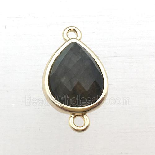 Labradorite teardrop connector