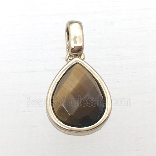 Tiger eye stone teardrop pendant