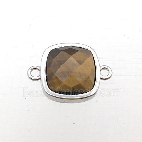 Tiger eye stone square connector