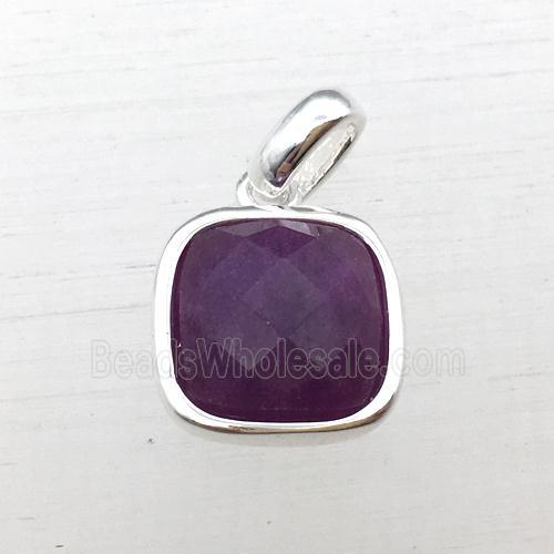 purple jade square pendant