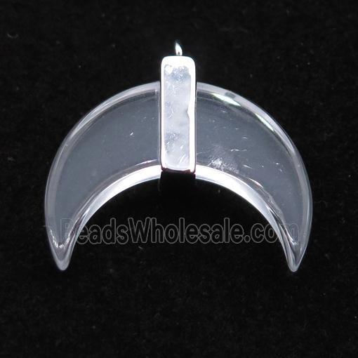 Glass crescent moon pendant