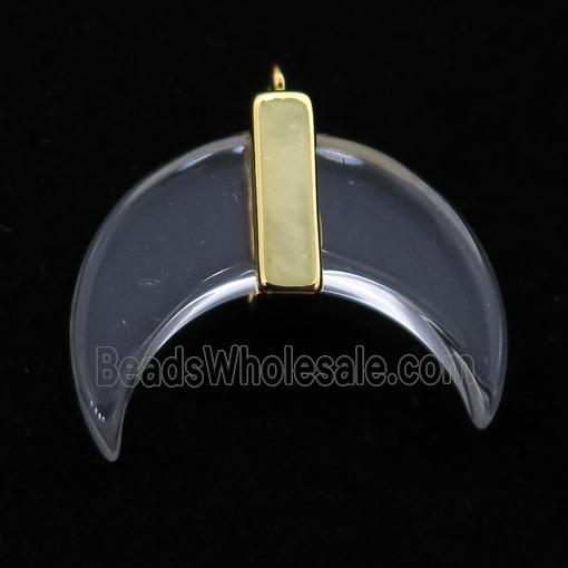 glass crescent moon pendant