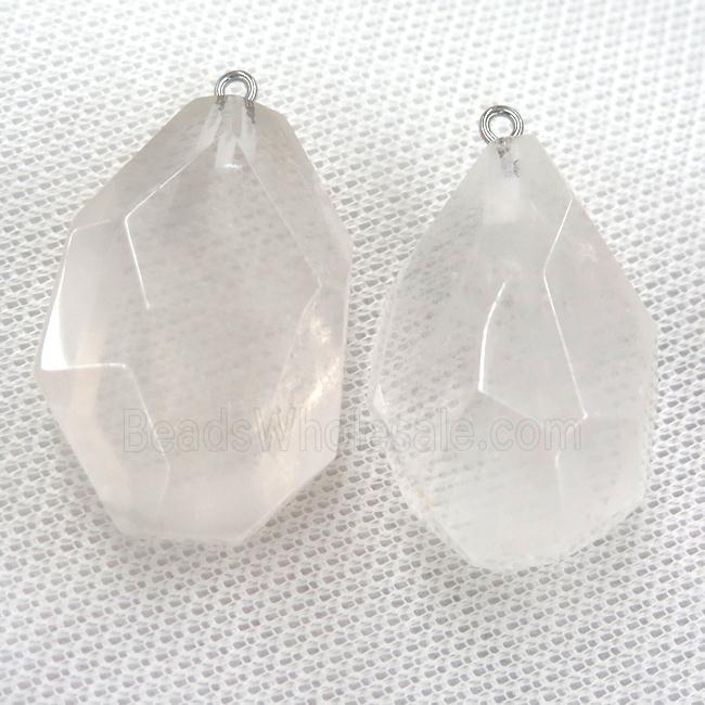Clear Quartz pendant, freeform