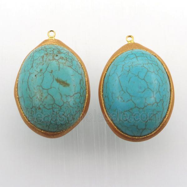 Turquoise oval pendant
