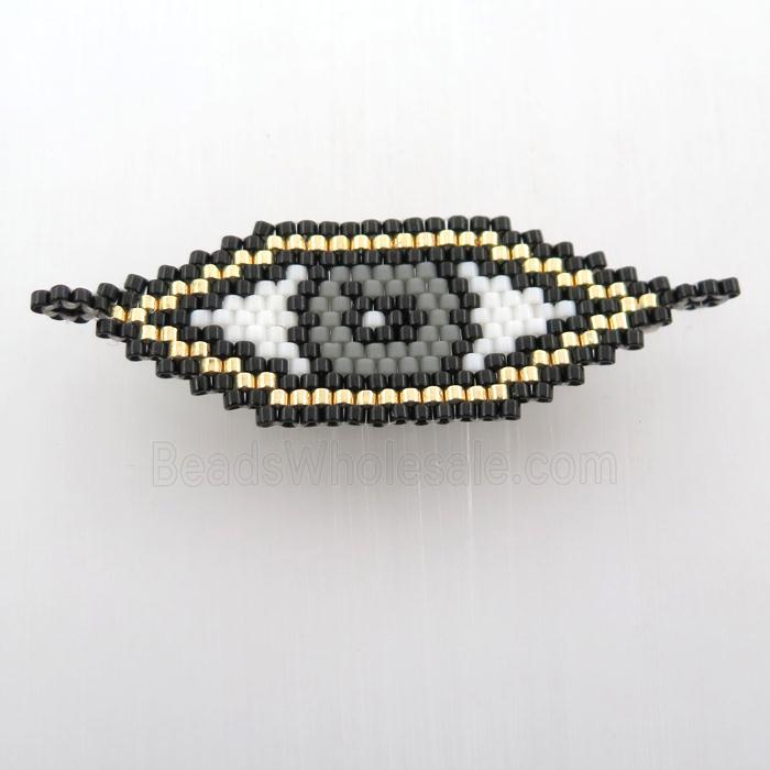 Handcraft connector with seed glass beads