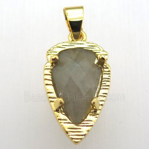 labradorite teardrop pendant, gold plated
