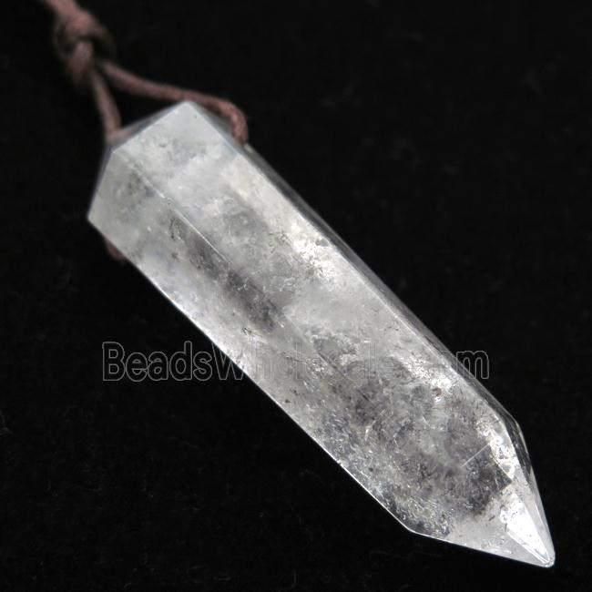 Clear Quartz bullet pendant