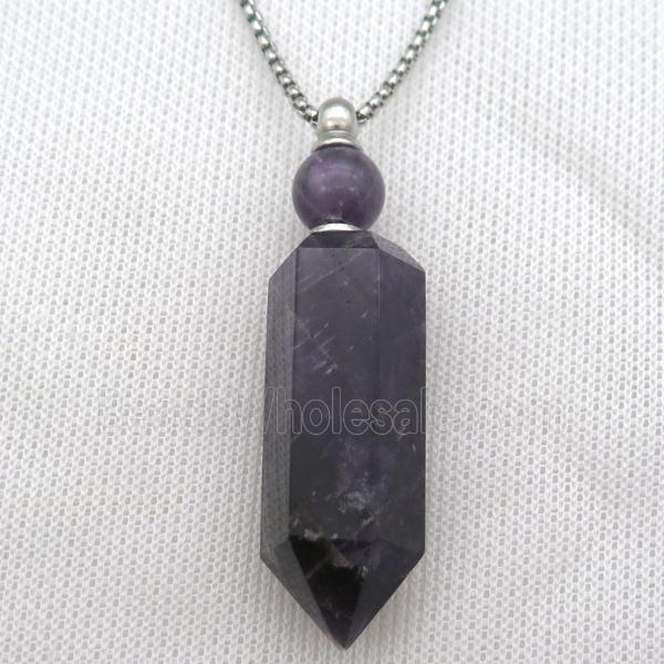 Amethyst perfume bottle Necklace