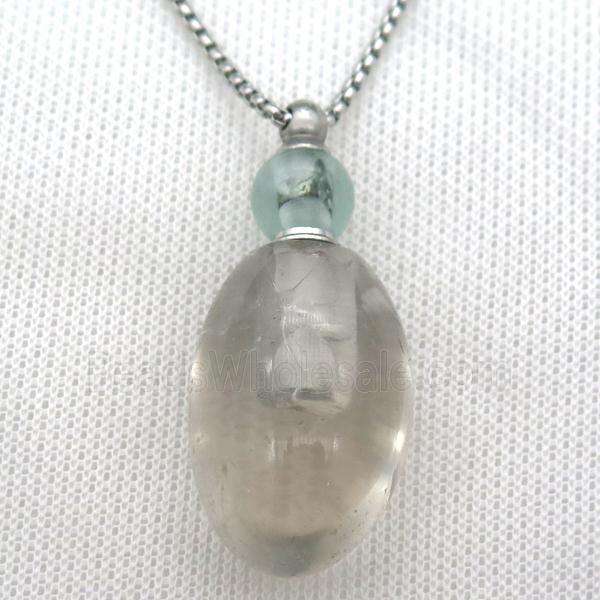 Clear Quartz perfume bottle Necklace