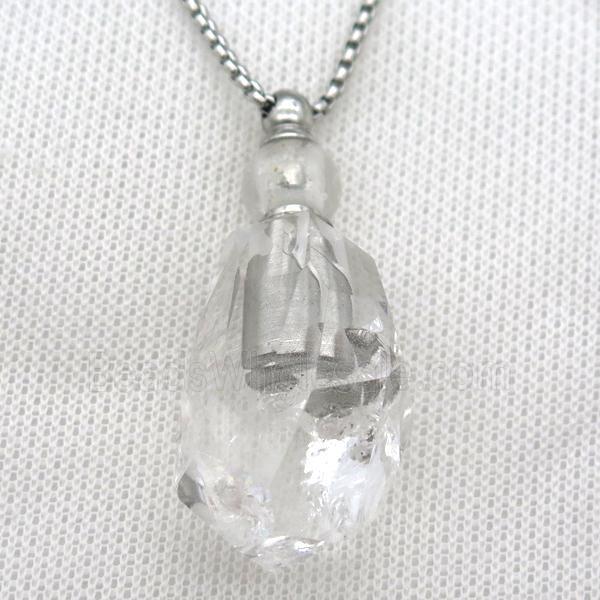 Clear Quartz perfume bottle Necklace