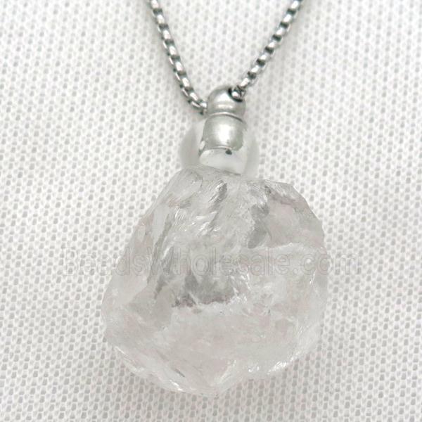 Clear Quartz perfume bottle Necklace