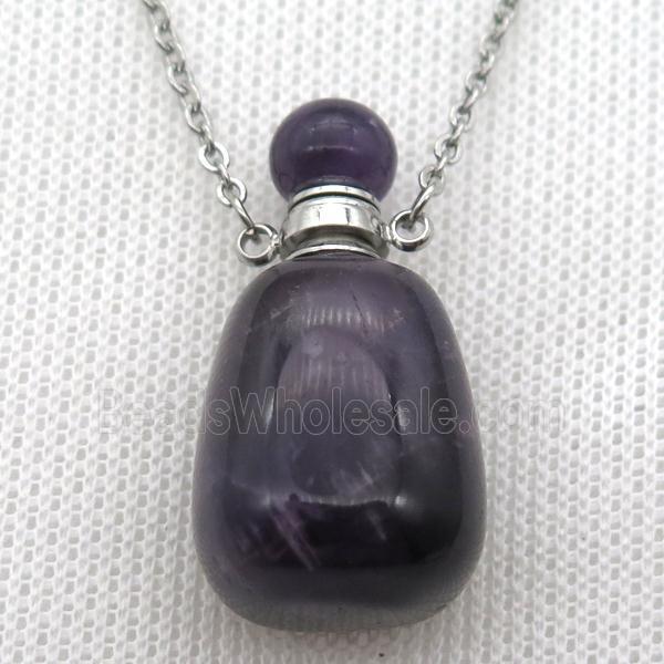 Amethyst perfume bottle Necklace