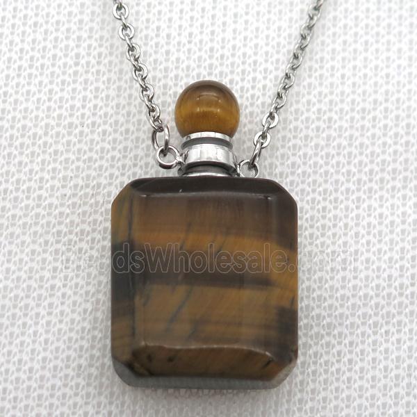 Tiger eye stone perfume bottle Necklace