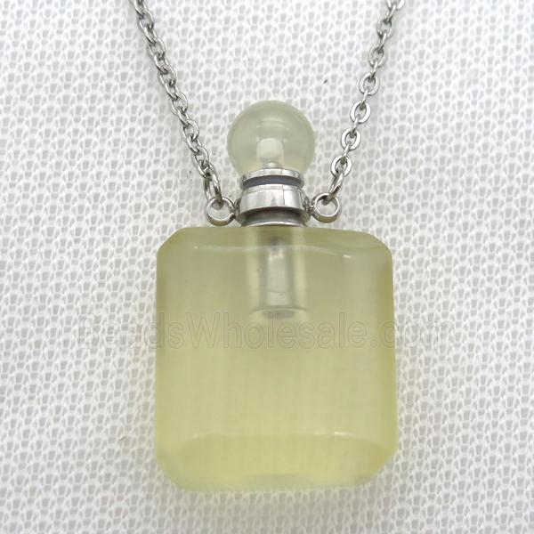 Lemon Quartz perfume bottle Necklace