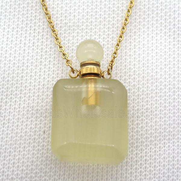 Lemon Quartz perfume bottle Necklace