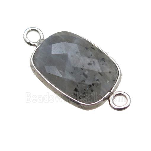 Labradorite connector, faceted oblong