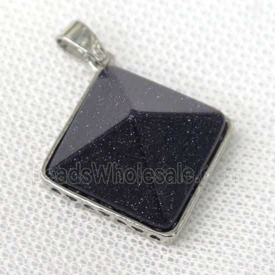 blue sandstone pyramid pendant