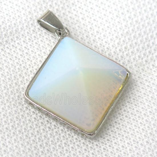 white Opalite pyramid pendant
