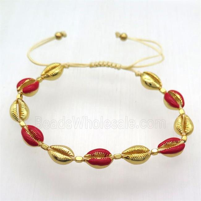 handmade Adjustable bracelet with coper conch