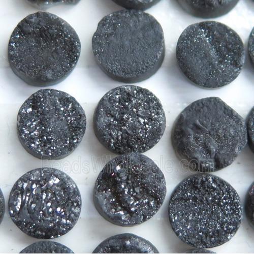 druzy quartz cabochon, round