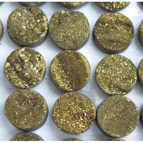 druzy quartz cabochon, round