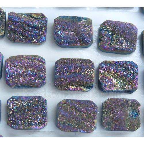 druzy quartz cabochon, rectangle