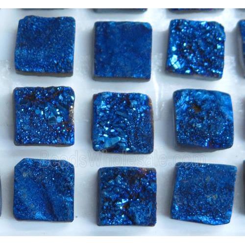druzy quartz cabochon, square