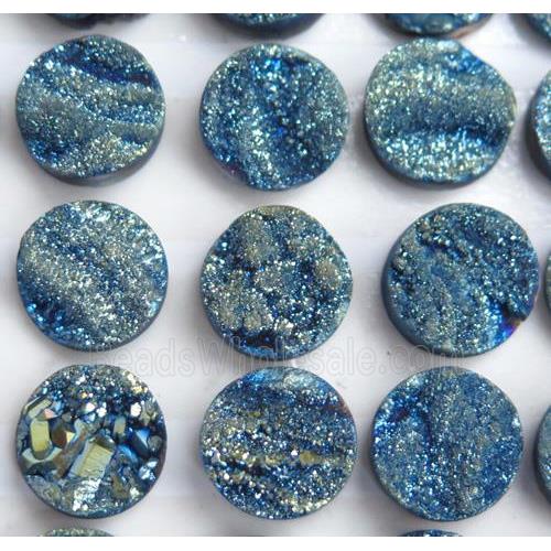druzy quartz cabochon, round