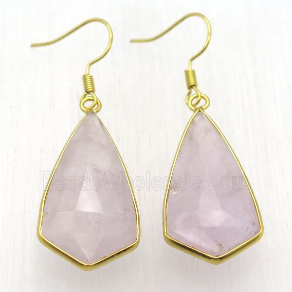 amethyst teardrop Hook Earring, gold plated