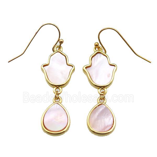 Queen Shell hook Earring, gold plated