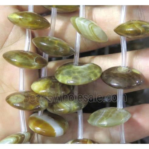 Agate bead, flat round
