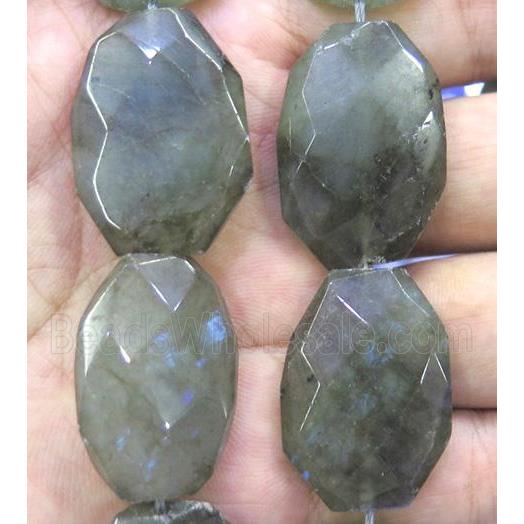 Labradorite beads, faceted freeform
