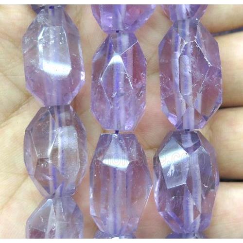 Amethyst bead, faceted freeform, purple